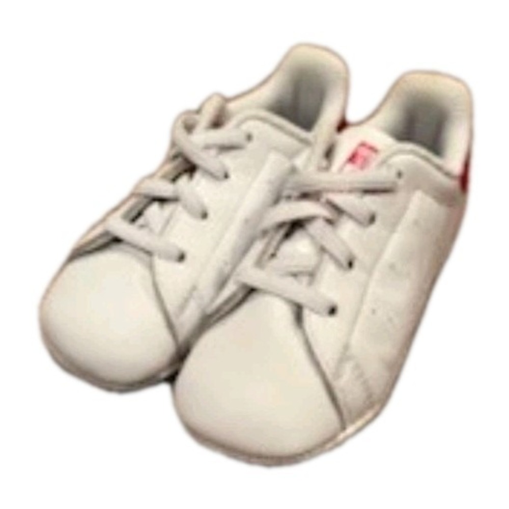 Adidas Stan Smith Crib's Shoes White-White-Bold Pink s82618 4K